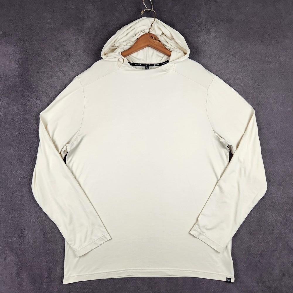 Gaiam Hoodie Mens XL Cream Solid Long Sleeve Performance Lightweight WD0006SK